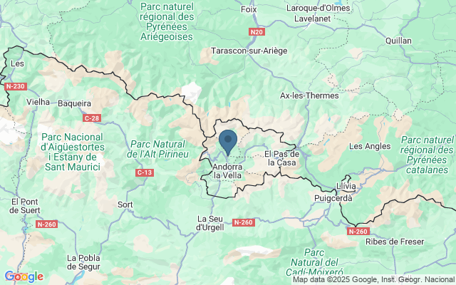Kaart met locatie Pont d'Ordino